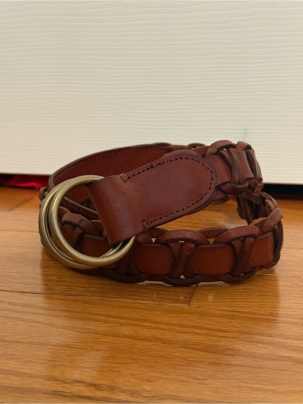 Polo Ralph Lauren Braided Woven Belt in Brown Leather